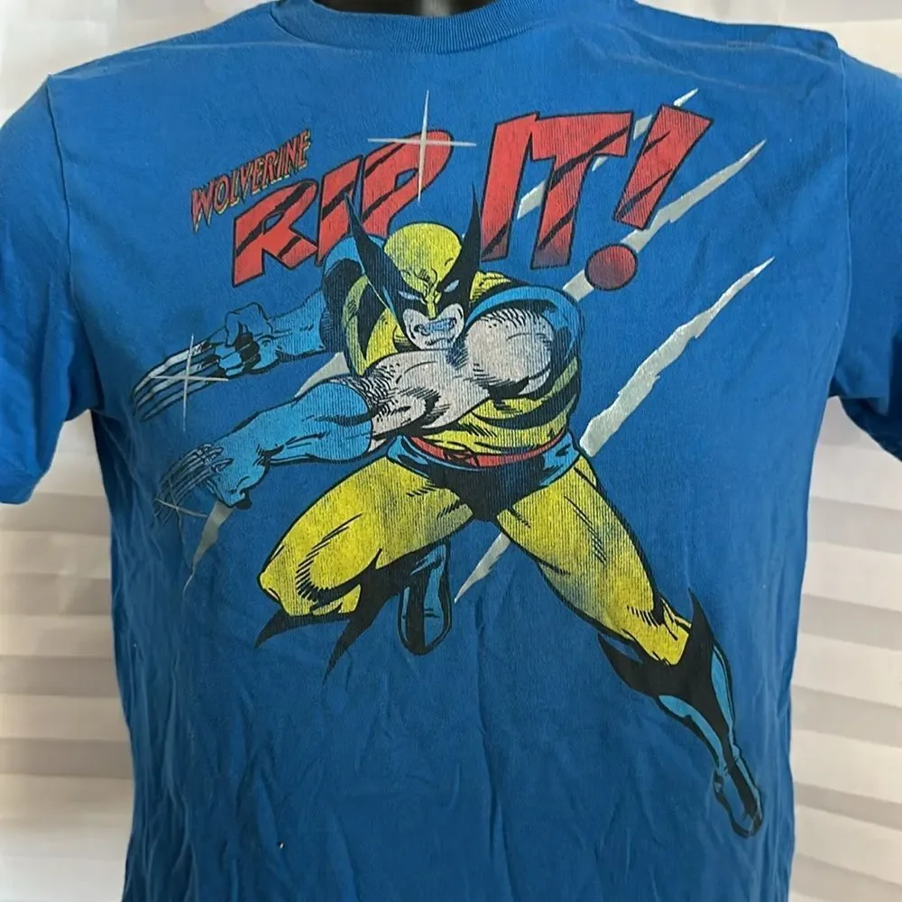 Old Navy Collectibles Wolverine Boys T-Shirt Blue Medium Marvel Comics